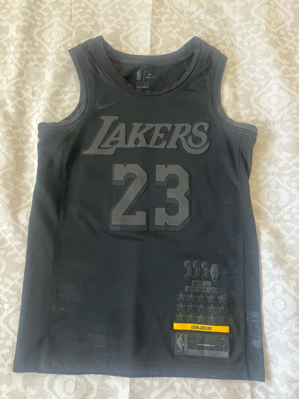 Nike Black Jersey with Yellow LeBron James MVP Stripe